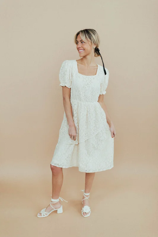 *Chloe Lace Dress in Cream FINAL SALE Lace Dress Trendy