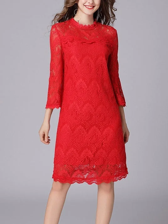 Kay Bell Sleeve Lace Dress (2 Colours) Lace A-line Dress