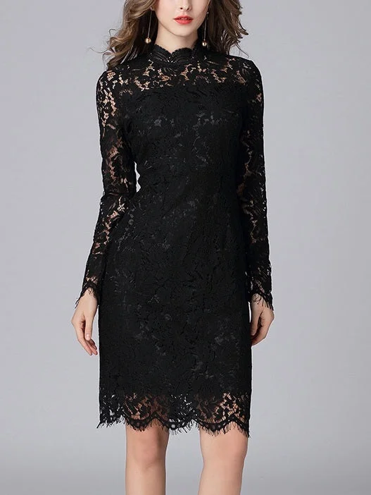 Kaycie Eyelash Lace Black Dress Black Lace Dress