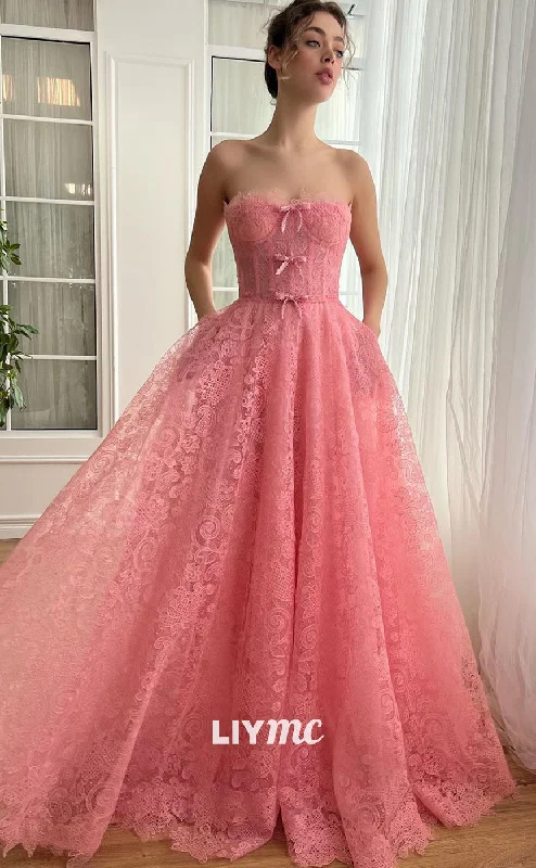 LP1283 - Sweetheart Lace Appliques A-Line Ball Gown Prom Dress Lace Dress Dreamy