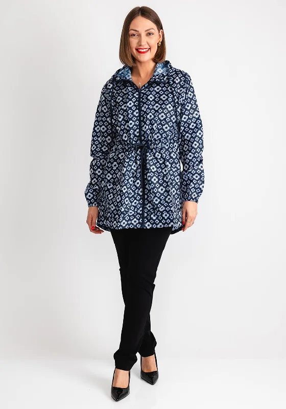 Serafina Collection Daisy Print Raincoat, Navy Women's North Face jackets