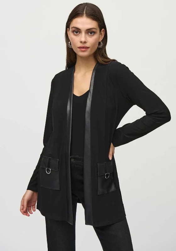 Joseph Ribkoff Open Front Jersey Jacket, Black Women's lightweight jackets