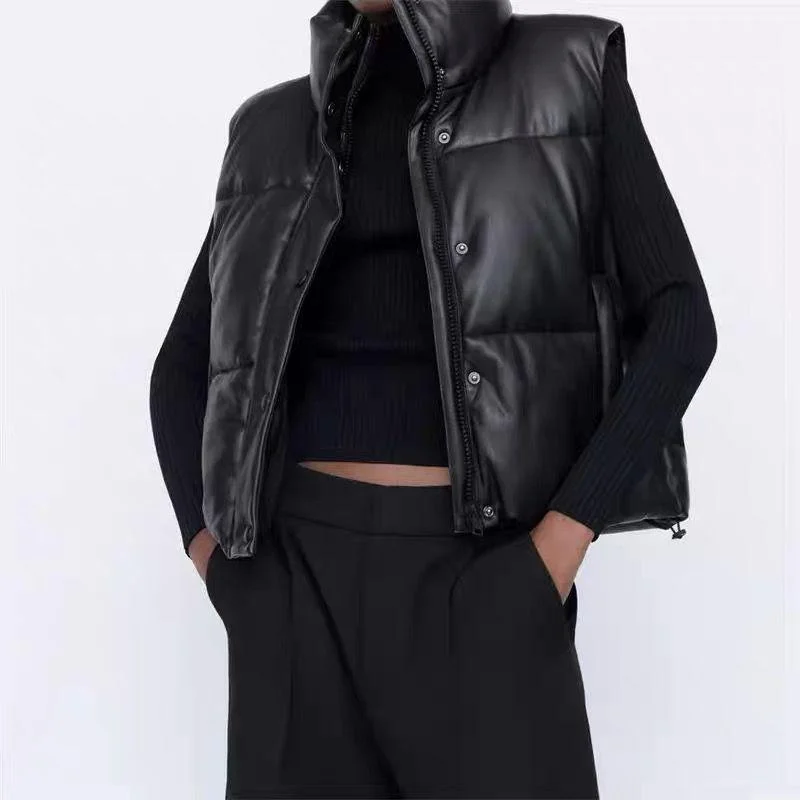 Magic PU Leather Jacket Women's fleece jackets