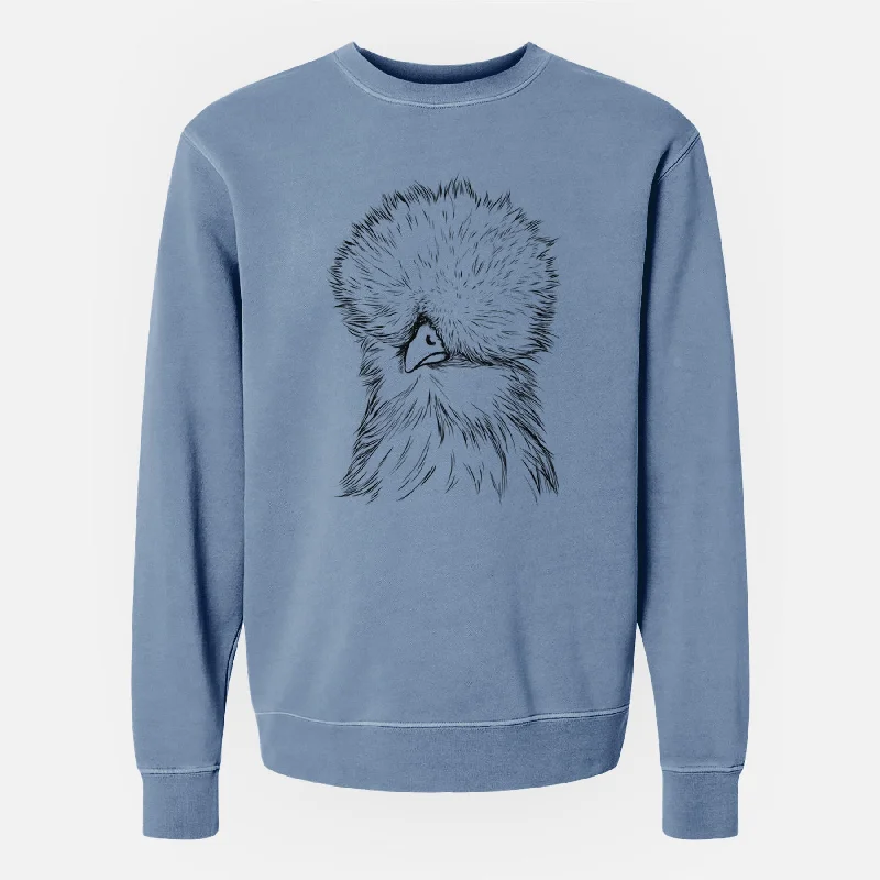 Bare Sally the Silkie Chicken - Unisex Pigment Dyed Crew Sweatshirt Casual Hoodie Sweatshirt Wear