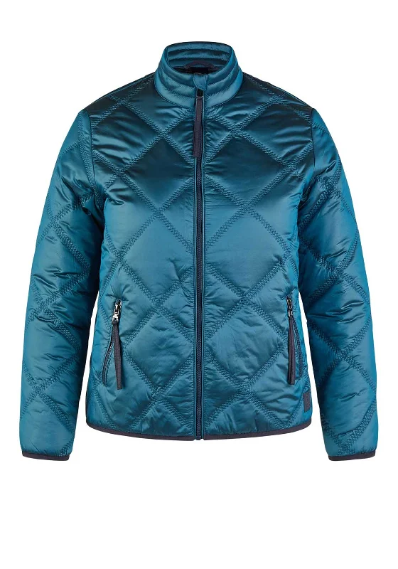 Rabe Diamond Padded Lightweight Jacket, Teal Blue Women's party jackets