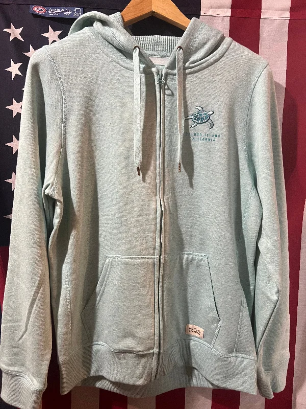 Pacific Creations Ladies Zip Hoodie- Ocean Turtle BSS Sporty Sweatshirts for Women