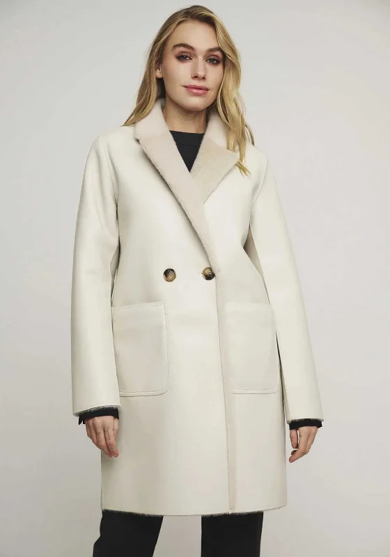 Rino & Pelle Ivon Reversible Double-Breasted Coat, Off White Women's winter jackets