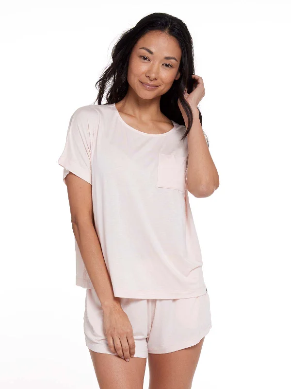 Bamboo Silk Short Sleeve Sleep Shirt Satin pajama sets