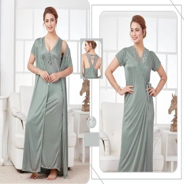 Branded Ladies Indian Bridal 2pc Gown Nighty Set For Women Polyester pajama sets