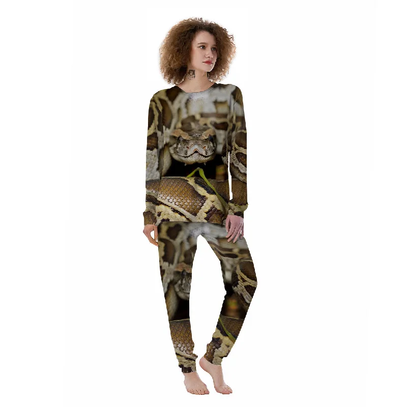 Snake Python Print Women's Pajamas Pajama sets with pockets