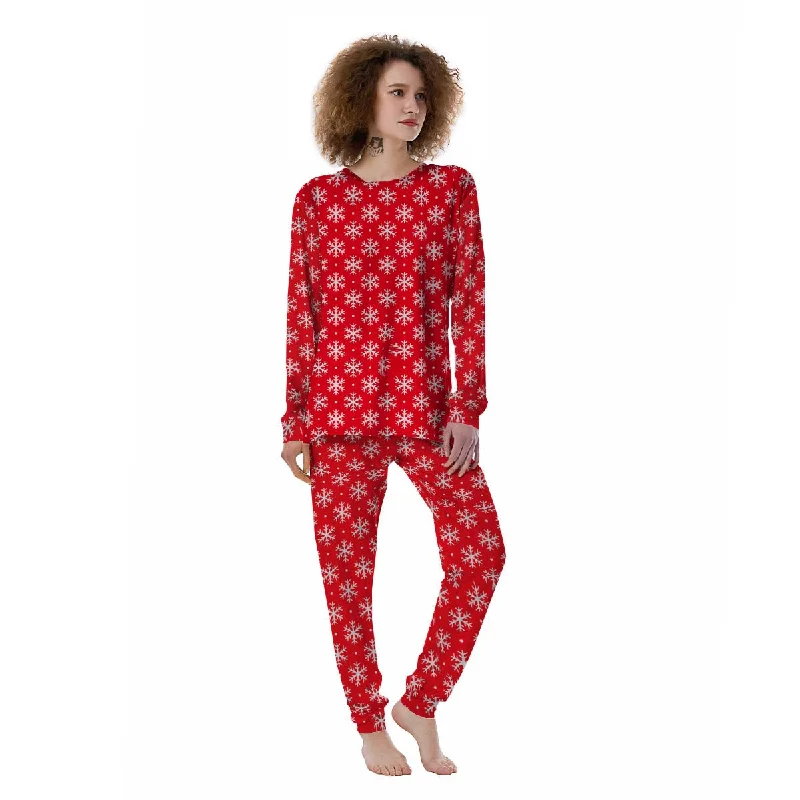 Snowflake White And Red Print Pattern Women's Pajamas Nordstrom pajama sets