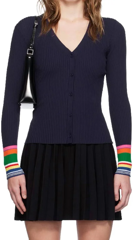 Cargo Sweater In Navy Rainbow Affordable sweaters