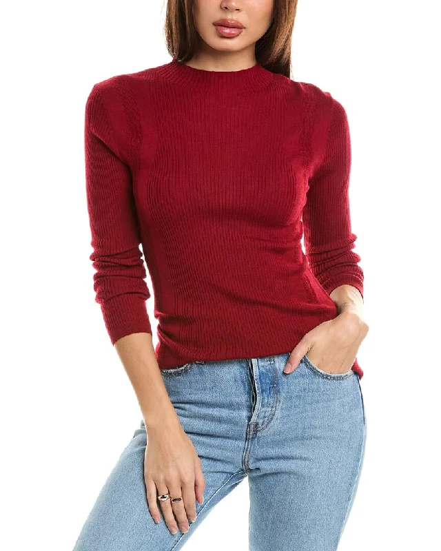 Elie Tahari Fitted Rib Wool Sweater Columbia sweaters