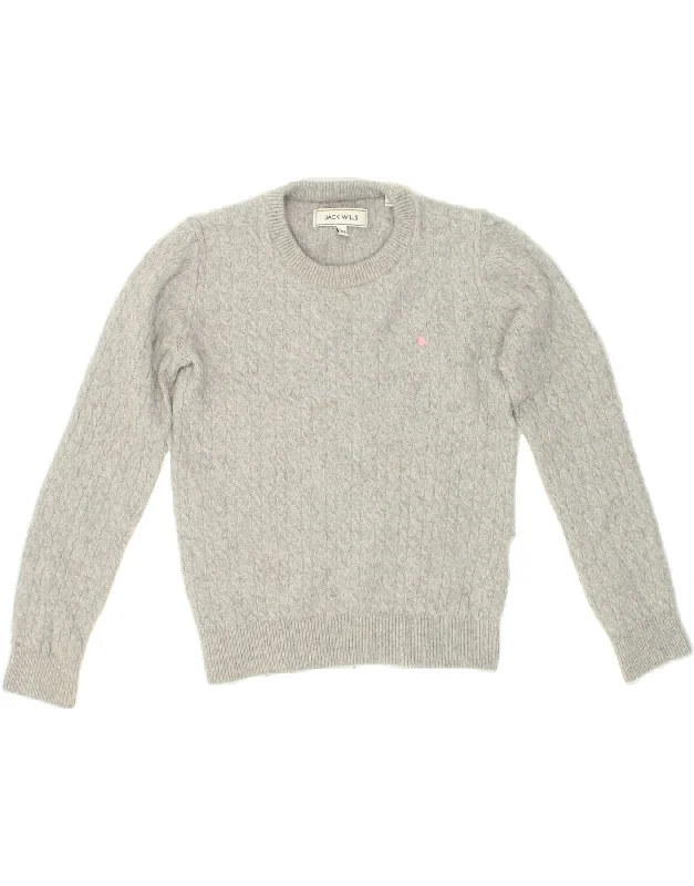 JACK WILLS Womens Crew Neck Jumper Sweater UK 8 Small  Grey Merino Wool Must-have sweaters for this season