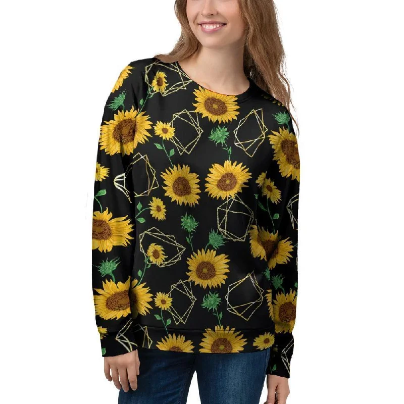 Polygonal Sunflower Women's Sweatshirt Moisture-wicking sweaters