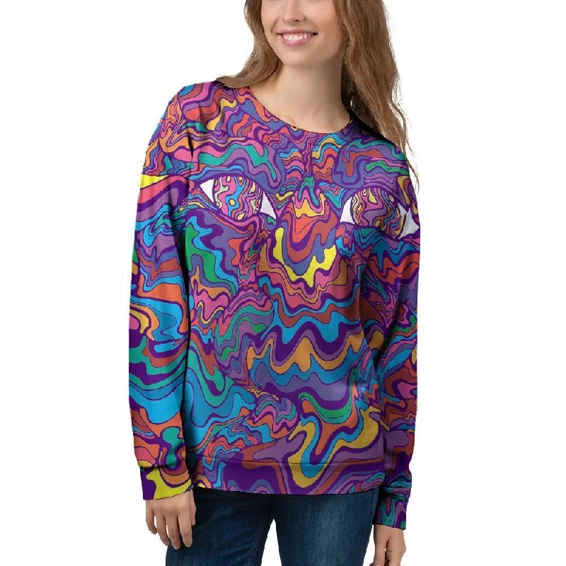 Psychedelic Face Women's Sweatshirt Elegant sweaters