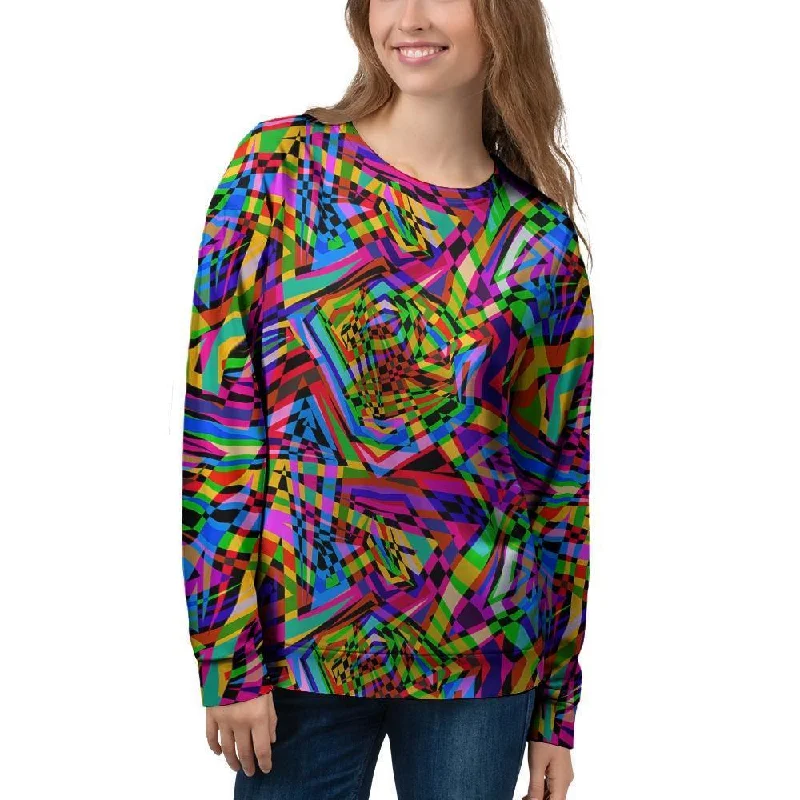 Psychedelic Geometric Multicolor Women's Sweatshirt Office sweaters