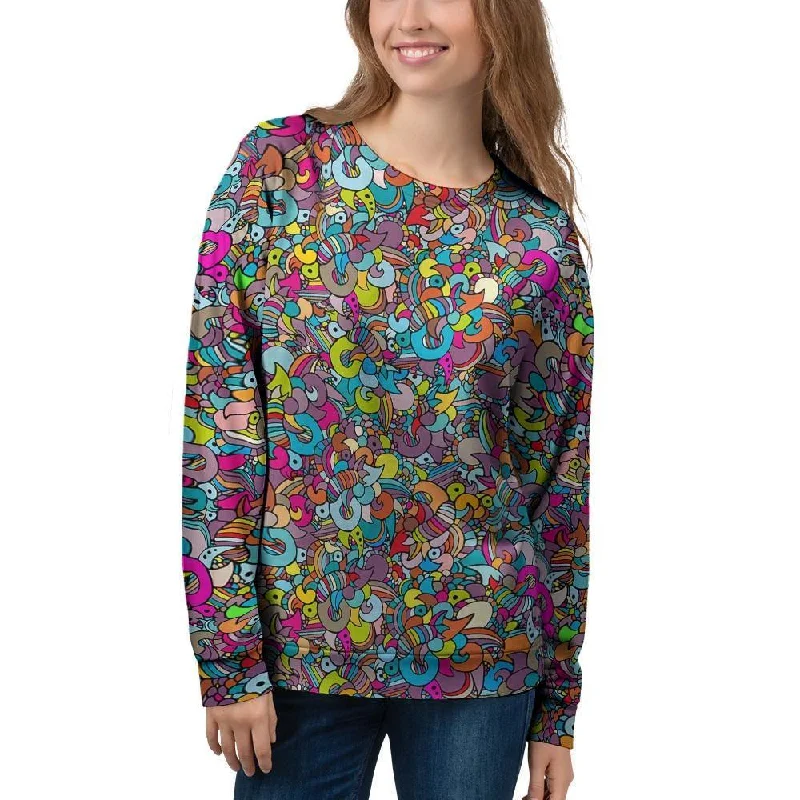 Psychedelic Print Women's Sweatshirt Cardigan sweaters