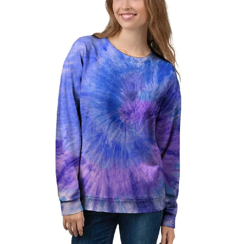 Purple And Blue Tie Dye Women's Sweatshirt Best sweaters for fall