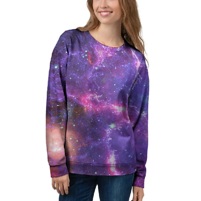 Purple Nebula Galaxy Space Women's Sweatshirt Soft-touch sweaters