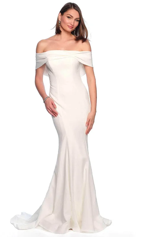 Dave & Johnny Bridal 11619 - Draped Off Shoulder Bridal Gown Lace Sleeveless Dress