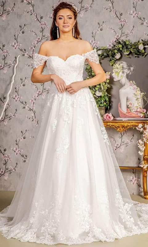 GLS by Gloria Bridal GL3481 - Off-Shoulder Embroidered Bridal Gown Chic Wedding Gown