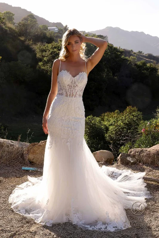 Nox Anabel JE1014L Long Applique Sleeveless Bridal Mermaid Dress Sleeveless Bridal Gown