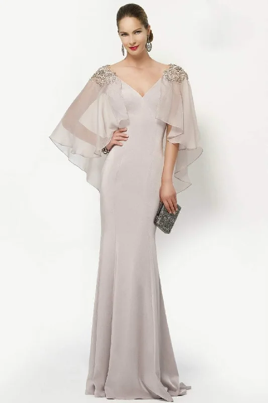 Alyce Paris - Embellished V-Neck Mother of the Bride Gown with Sheer Capelet 27170 Best party dresses for formal events