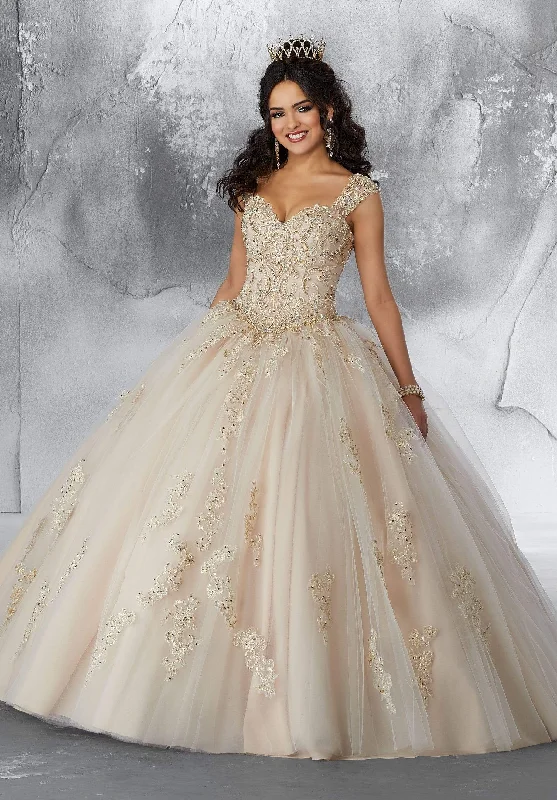 Vizcaya by Mori Lee - 89196 Metallic Embroidered Ballgown with Bolero Expensive party dresses