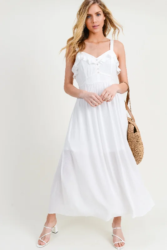 Ruffle Crochet Lace Maxi Dress Birthday maxi dresses