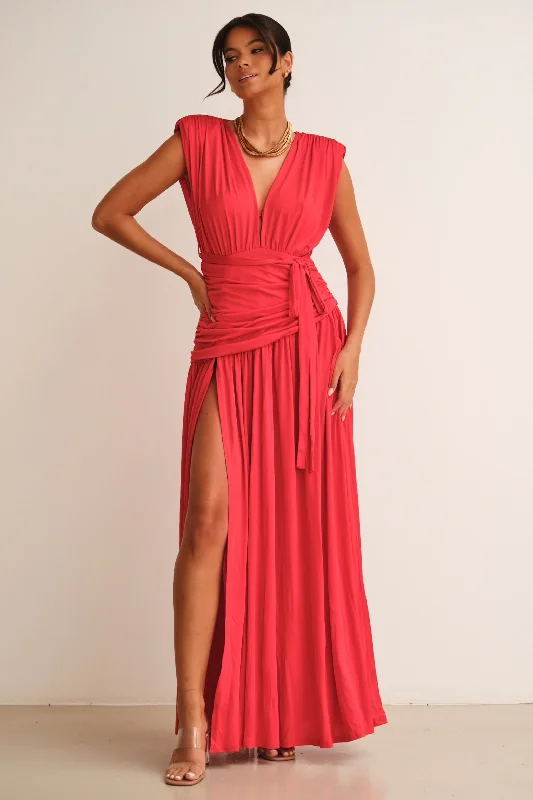 Myra Maxi Dress Red Chiffon maxi dresses