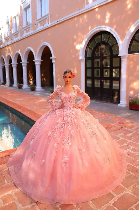 3D Floral Bell Sleeve Quinceanera Dress by Amarra 54290 Wedding guest floral dresses