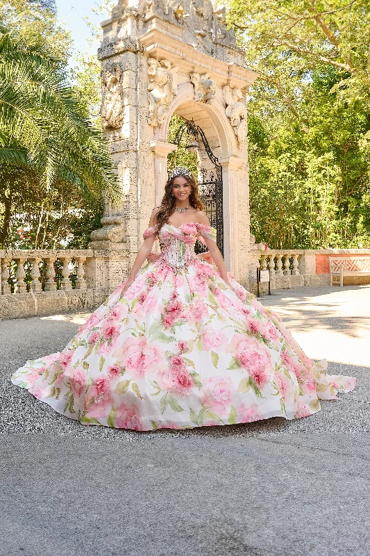 Floral Print Off Shoulder Quinceanera Dress by Amarra 54214 Casual floral dresses