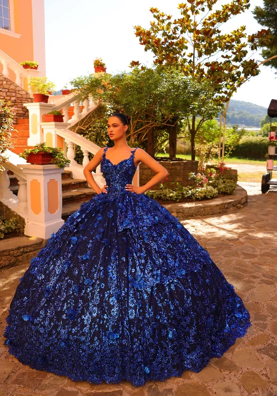 Glitter Print V-Neck Quinceanera Dress by Amarra 54275 Best floral dresses for outdoor weddings