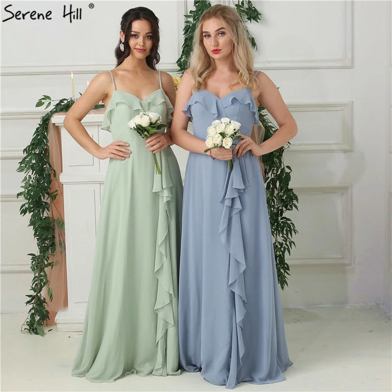 On Sale no return no refundSale 2024 Mint Sleeveless Pleat Sexy Bridesmaid Dresses Chiffon Sleeveless Simple Bride Gowns Real Photo HA2181 Cocktail unclassified dresses