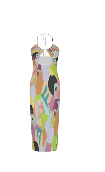 Abstract Wild Women's Sexy Hollow Cami Dress Bright color unclassified dresses