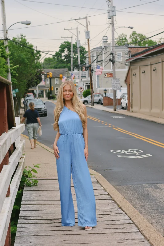 Adele Jumpsuit Azure Blue Boho unclassified dresses