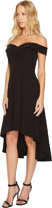 Aidan Mattox - Foldover Off-Shoulder High Low Dress MN1E200909SC Knitted unclassified dresses