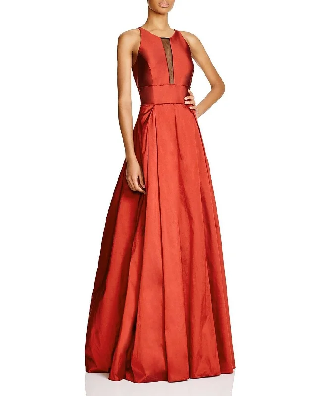 Aidan Mattox - Sleeveless Illusion Taffeta Evening Gown 54467610SC Cotton unclassified dresses