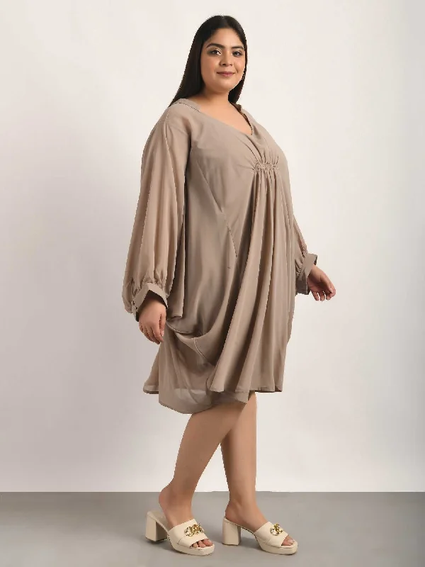 Attic Curves Tan Cape-Kaftan Dress Boho unclassified dresses