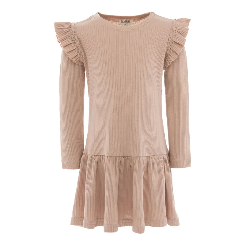 Pink Blush Modal Ruffle Dress Ruched unclassified dresses