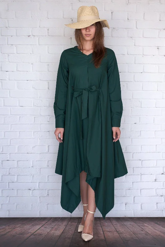 Botan - Hunter Green Poplin Backless unclassified dresses