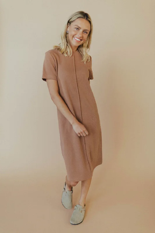 Brianna Knit Dress In Mocha Elegant evening unclassified dresses