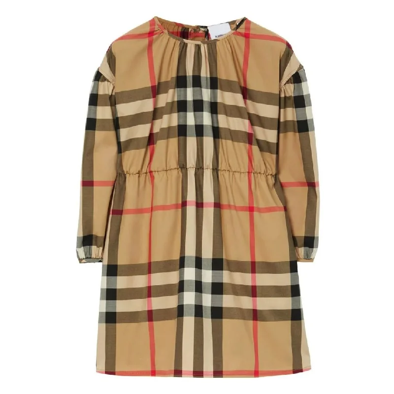 Beige Check Dress Wrap unclassified dresses