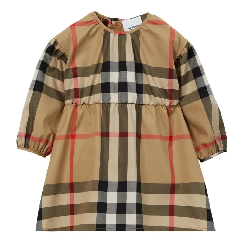 Beige Check Dress Tiered unclassified dresses