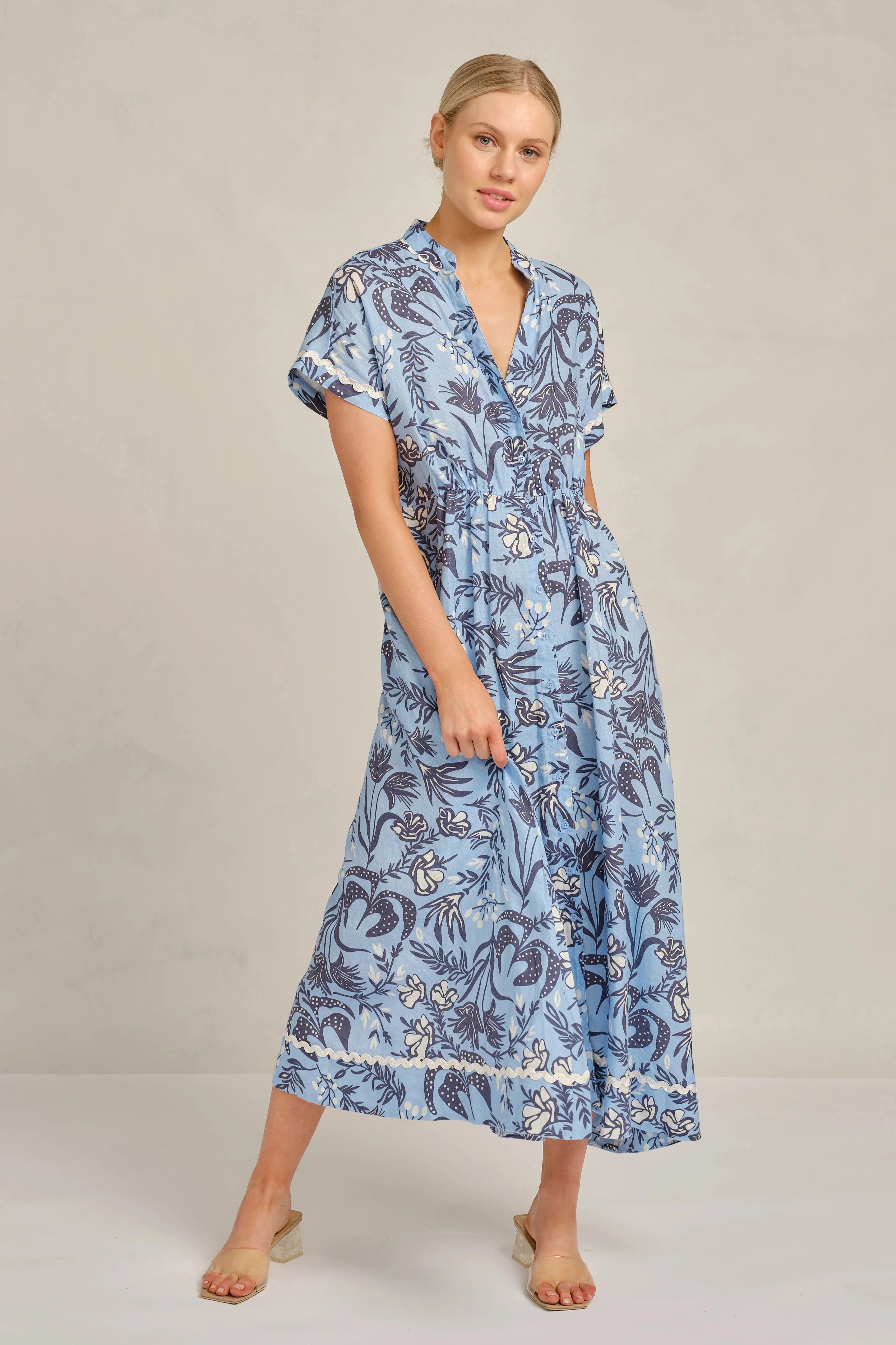 Candice Wave Dress in Paradise Cornflower Office unclassified dresses