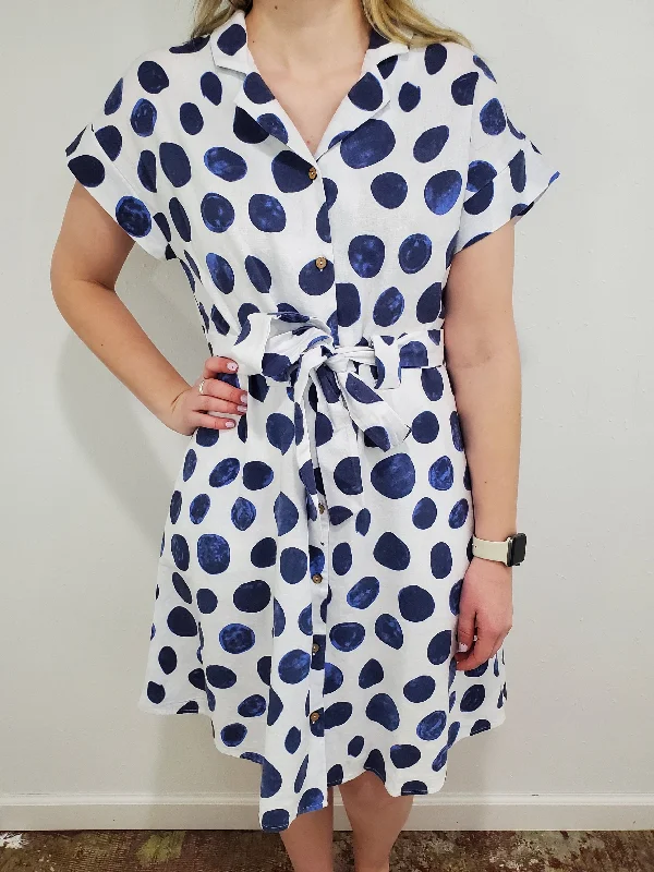 CHARLIE B POLKA DOT DRESS - WHITE/NAVY Sexy unclassified dresses