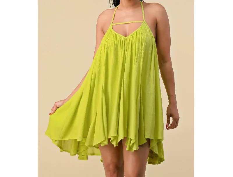 Crinkle Cami Dress - Lime Backless unclassified dresses