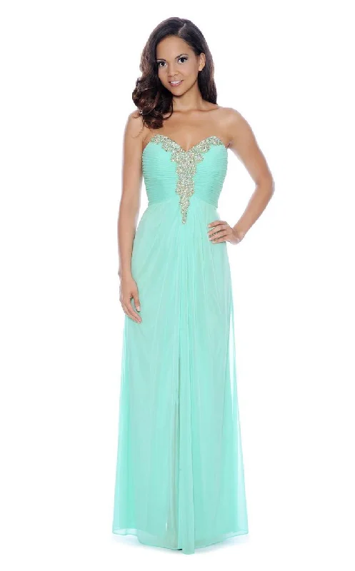 Decode 1.8 -182270SC Bedazzled Sweetheart Ruched A-line Gown Beach unclassified dresses