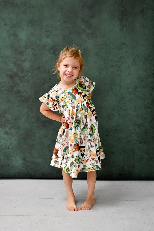 Dino Park Milk Silk Flutter Embroidered unclassified dresses